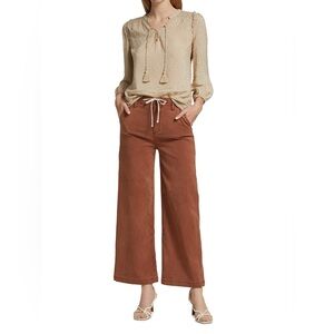 PAIGE carly high-rise cropped wide-leg
jeans terracotta Size 27
